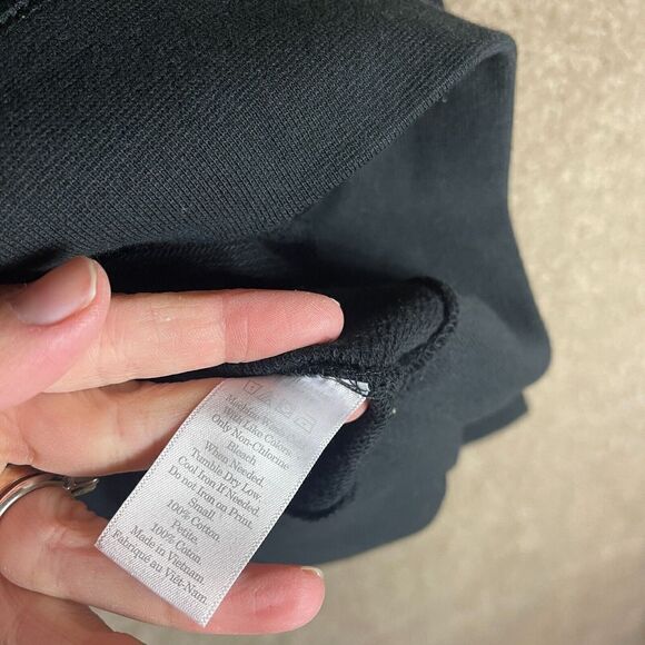 Everlane Sweatshirt Unisex Small Black 100% Human Typography Crew Terry NEW‎ - Picture 9 of 11